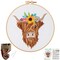 Animal Embroidery Kits for Beginners with Highland Cow Pattern,Adults Starter Cross Stitch Kit DIY Needlepoint